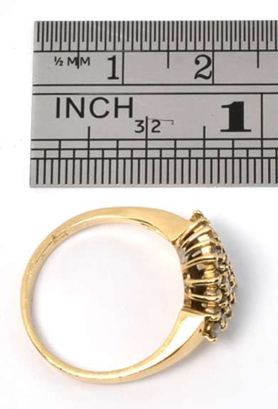 Attractive Kite Shaped Diamond Cluster Ring