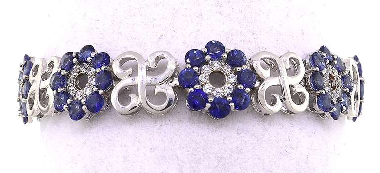 Alluring Tanzanite & CZ Bracelet in Sterling Silver