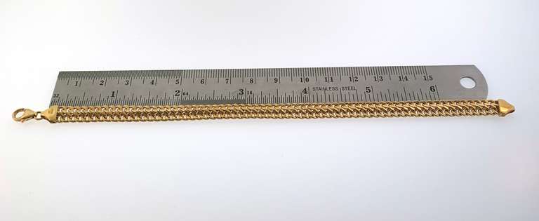 18kt yellow gold heavy double curb link bracelet