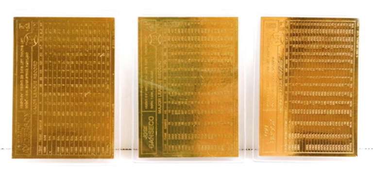 3 - 22KT Gold Foil Baseball Cards