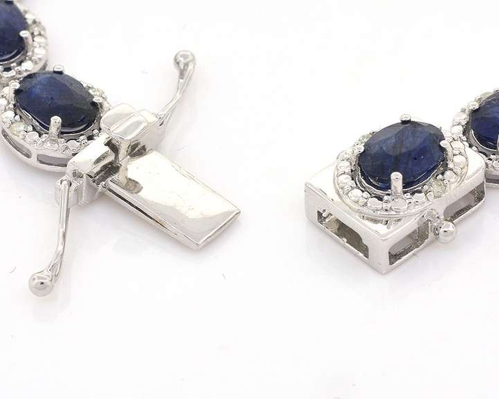 Entrancing Sapphire & Diamond Bracelet in Sterling Silver