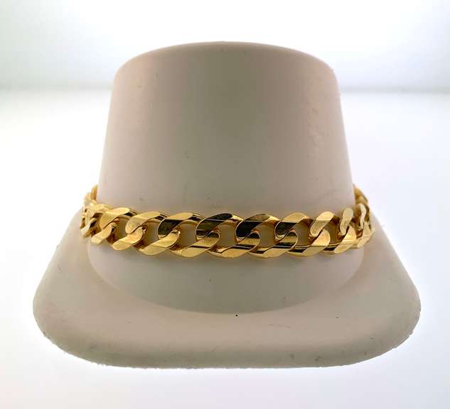 Men's 18kt yellow gold curb link bracelet