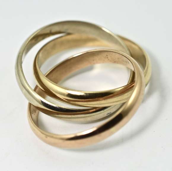 Popular 18K Tri-Color Rolling Rings