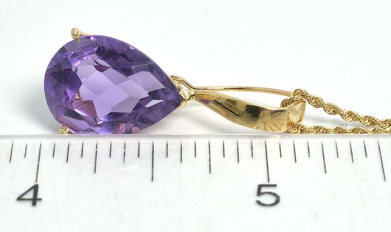 Huge Amethyst Pendant & Chain in 14KT