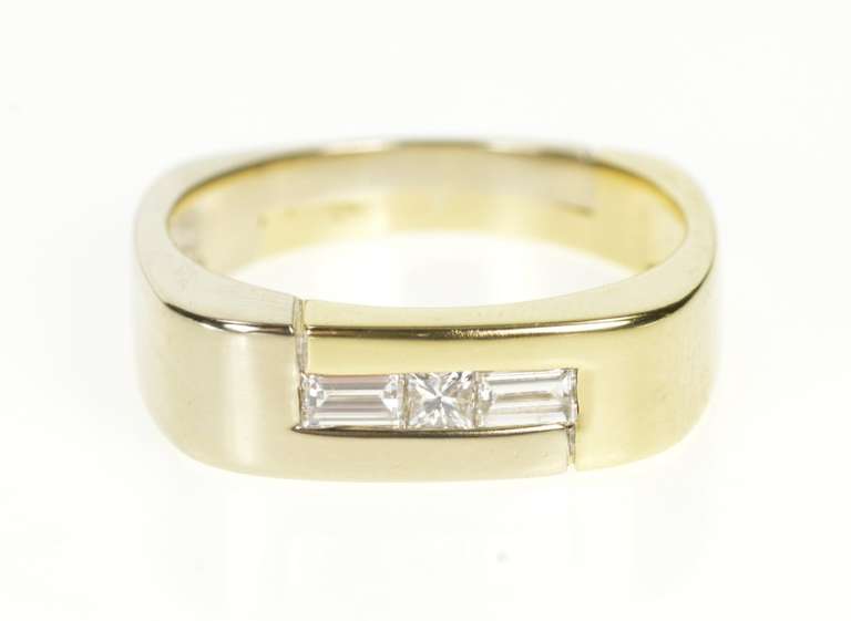 14K Yellow Gold 0.40 Ctw Men's Diamond Two Tone Wedding Band Ring