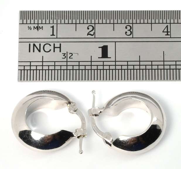 Thick Penny Sized 18k WG Earrings