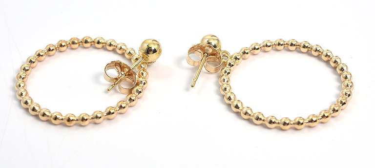 Beaded Post Earrings in 14KT