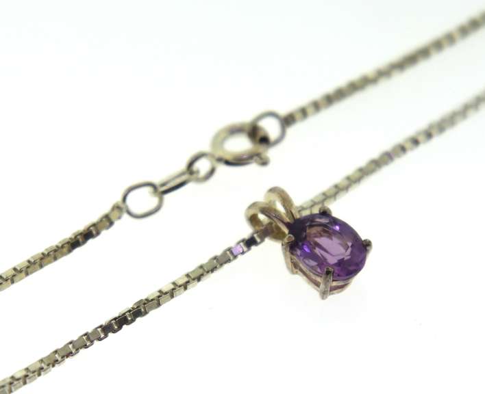 Set of Amethyst Necklace, Ring and Earrings