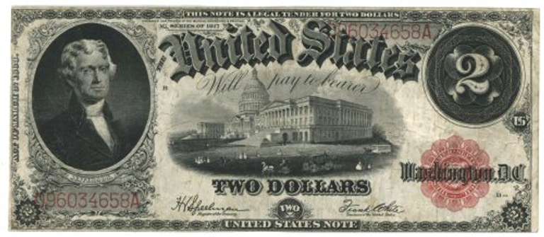 Nicer 1917 Series Large Size $2 Legal Tender Note