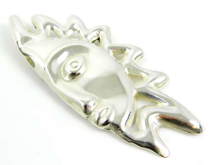 Large Sterling Sun Face Pin/Pendant
