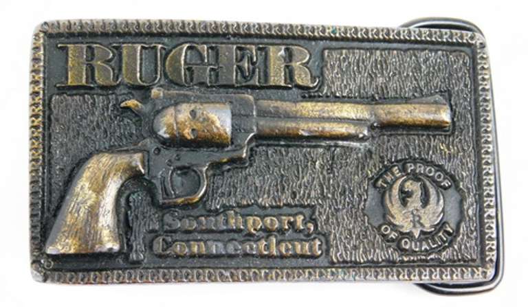Ruger Pistol Brass Belt Buckle
