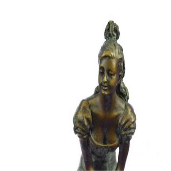 Brown Patina Lady Dancer Bronze Sculpture