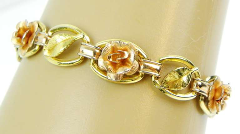 Vintage Krementz Gold-Filled Rose Bracelet