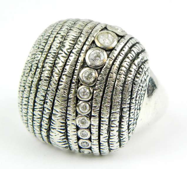 Big Domed Sterling Journey Ring, Size 8.5