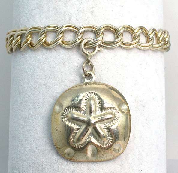 Sterling Charm Bracelet with a Sand Dollar