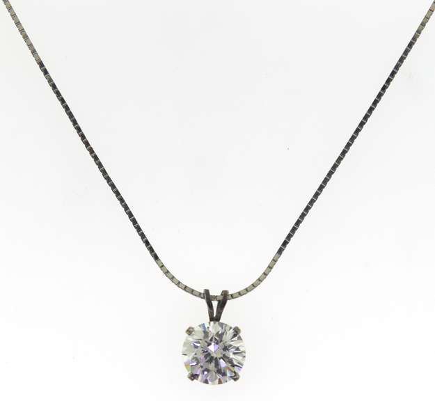 Vintage 925 sterling silver cubic zircon necklace
