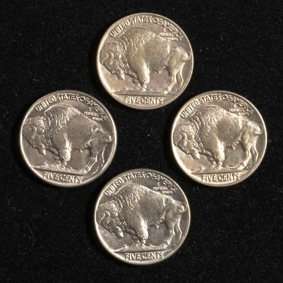 4 Gem BU 1937 Buffalo Nickels