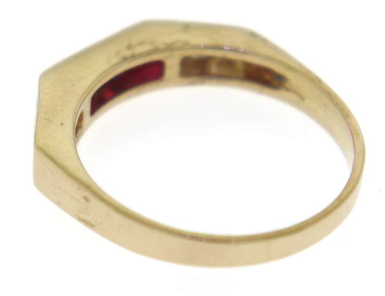 Chic 14kt YG Ruby and Diamond Channel Set Ring