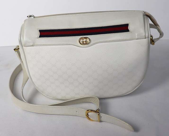 Vintage Gucci Debby White Monogram Crossbody