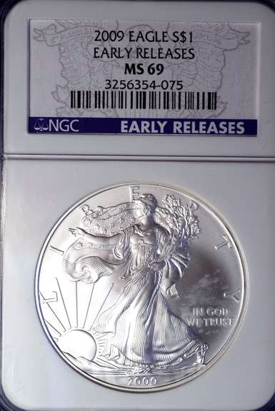 2009 MS69 Silver Eagle, NGC ER