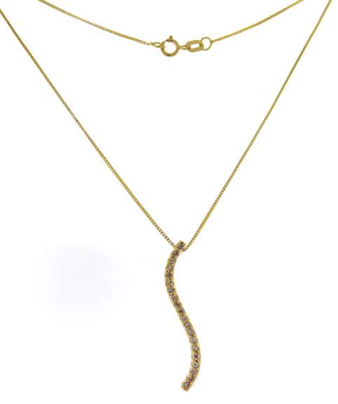 Stunning Diamond Drop Yellow Gold Necklace