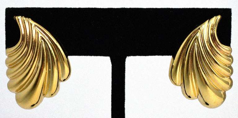 Large Leaf Style 14KT Earrings