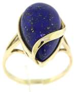 Great Yellow Gold Pear Lapis Ring