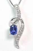 Dazzling Sapphire & Topaz Pendant & Chain in Sterling Silver