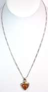 Interesting Amber Necklace in Sterling Silver