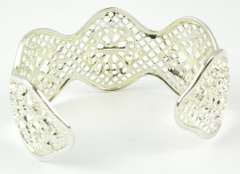 Wide Open Work Sterling Silver Cuff Bracelet