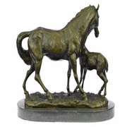 Bronze Marble Western Statue Horse Farm Sculpture LARGE