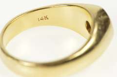 14K Yellow Gold Sapphire Solitaire Retro Simple Statement Ring