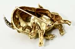 Humorous High End 18K Bull Brooch