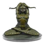 Lady Yoga Meditation Bronze Sculpture