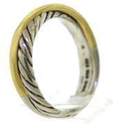 Trendy 18kt YG & Silver David Yurman Crossover Ring