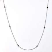 Tasteful Black Diamond Necklace in 14K White Gold