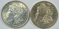 Blazing Choice BU 1885 & 1885-O Morgan Silver Dollars