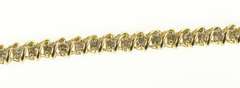 14K Yellow Gold 2.94 Ctw Wavy Link Diamond Tennis Bracelet