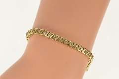 10K Yellow Gold Diamond Encrusted Z Link Statement Tennis Bracelet
