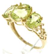 Gorgeous Lime Quartz 3 Stone Ring