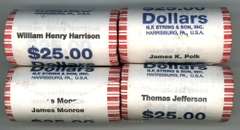 4 Diff. Original Mint-Wrapped Rolls of Golden Dollars