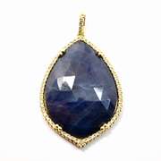 Pretty Sapphire & Diamond Pendant in 14K YG