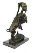 Buffalo and Horse Bronze Sculpture