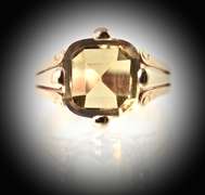 Unusual and Charming 18K Rose Gold and Citrine Ring