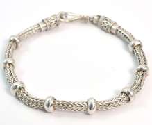 Woven Stations Bracelet in Sterling Silver