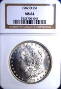 1902-O Morgan Silver Dollar, MS64 NGC