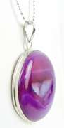 Huge Purple Geode Sterling Pendant & Long Chain