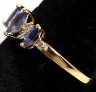 Lovely Tanzanite & Diamond Ring in 14KT