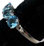 Blue Topaz Ring in White Gold