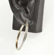 14K White Gold 0.99 Ctw Diamond Channel Inset Fashion Hoop Earrings